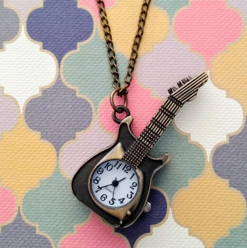🎸 Guitar Watch Necklace - Unique!!!